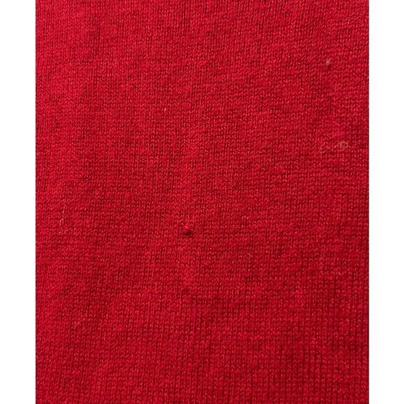 Chicos Size 1 US Medium Red Tunic Sweater Stretch Short Sleeve Silk V-Neck Top - Picture 14 of 16